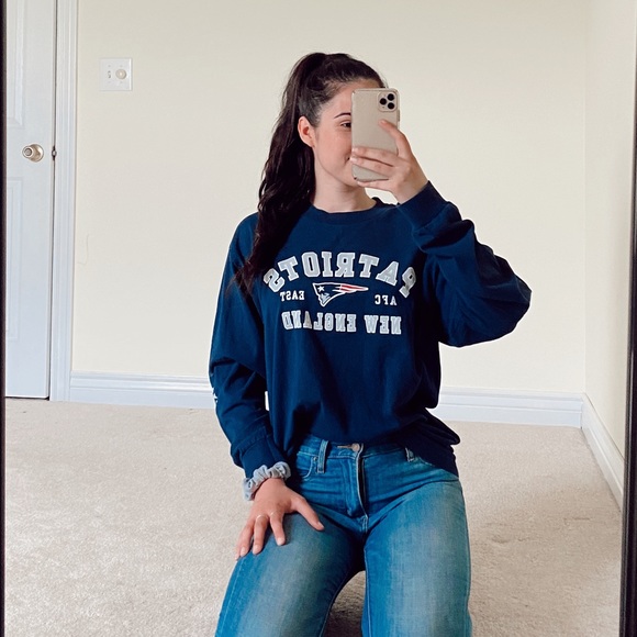 NFL New England Patriots Navy Long Sleeve Tee - Picture 2 of 8